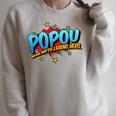 Popou Grandpa Man Myth Legend Hero Pop Art Comic Book Raglan Sleeve Sweatshirt Heather Forest