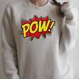 POW Comic Book Font Action Hero BAM BANG BOOM POW Raglan Sleeve Sweatshirt Heather Forest POW Comic Book Font Action Hero BAM BANG BOOM POW Raglan Sleeve Sweatshirt Heather Forest