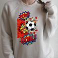 Pow Goal Comic Book Pop Art Brick Wall Smash Soccer Raglan Sleeve Sweatshirt Heather Forest Pow Goal Comic Book Pop Art Brick Wall Smash Soccer Raglan Sleeve Sweatshirt Heather Forest