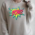 Pow Retro Comic Book Art Superhero Bubble Premium Raglan Sleeve Sweatshirt Heather Forest