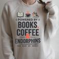 Powered By Books Coffee Endorphins Running Reader Runner Raglan Sleeve Sweatshirt Heather Forest