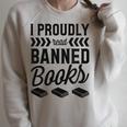 I Proudly Read Banned Books Librarian Literary Advocate Raglan Sleeve Sweatshirt Heather Forest