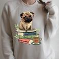 Pug Dog Reading Book Coffee Read Books Be Kind Stay Weird Raglan Sleeve Sweatshirt Heather Forest Pug Dog Reading Book Coffee Read Books Be Kind Stay Weird Raglan Sleeve Sweatshirt Heather Forest