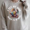 I Put My Book Down To Be Here Bookworm Reader Love Reading Raglan Sleeve Sweatshirt Heather Forest I Put My Book Down To Be Here Bookworm Reader Love Reading Raglan Sleeve Sweatshirt Heather Forest