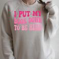 i Put My Book Down To Be Here Raglan Sleeve Sweatshirt Heather Forest
