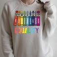 Rainbow Gay Books Flowers Equality LGBTQ Pride Women Men Raglan Sleeve Sweatshirt Heather Forest