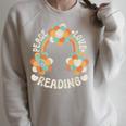 Rainbow Groovy Book Lover Outfit Hippie Peace Love Reading Raglan Sleeve Sweatshirt Heather Forest Rainbow Groovy Book Lover Outfit Hippie Peace Love Reading Raglan Sleeve Sweatshirt Heather Forest