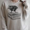 Raven Crow Book Aesthetic Dark Academia Bookworm Raglan Sleeve Sweatshirt Heather Forest Raven Crow Book Aesthetic Dark Academia Bookworm Raglan Sleeve Sweatshirt Heather Forest