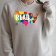 Read America Shirt United States Read Books Raglan Sleeve Sweatshirt Heather Forest