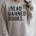 I Read Banned Books Librarians Banned Books Bookworm Reader Raglan Sleeve Sweatshirt Heather Forest