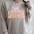 Read Banned Books Retro Varsity Aesthetic Reading Raglan Sleeve Sweatshirt Heather Forest