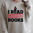 I Read Banned Books Banned Books Week Reading Men Raglan Sleeve Sweatshirt Heather Forest