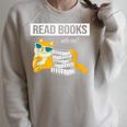 Read Books With Me Cat Lover Book Lover Librarian Reading Raglan Sleeve Sweatshirt Heather Forest