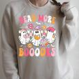 Read More Books Ghosts Reading Book Teacher Halloween Raglan Sleeve Sweatshirt Heather Forest