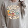 Read Books Be Kind Stay Weird Book Dragon Skeleton Reading Raglan Sleeve Sweatshirt Heather Forest Read Books Be Kind Stay Weird Book Dragon Skeleton Reading Raglan Sleeve Sweatshirt Heather Forest