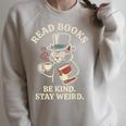 Read Books Be Kind Stay Weird Cat Coffee Lover Reading Raglan Sleeve Sweatshirt Heather Forest Read Books Be Kind Stay Weird Cat Coffee Lover Reading Raglan Sleeve Sweatshirt Heather Forest