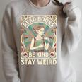 Read Books Be Kind Stay Weird Tarot Fairy Coffee Reading FAE Raglan Sleeve Sweatshirt Heather Forest