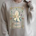 Read Books Be Kind Stay Weird Tarot Ghost Reading Coffee Raglan Sleeve Sweatshirt Heather Forest