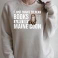 Read Books Pet My Maine Coon Bookworm Cat Lover For Men Women Kids Raglan Sleeve Sweatshirt Heather Forest