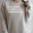 Read Books Resist Lies Fight Fascism Comfort Colors Crop Top Raglan Sleeve Sweatshirt Heather Forest