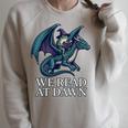 We Read At Dawn Frog Riding Dragon Book Lover Art Comfort Colors Crop Top Raglan Sleeve Sweatshirt Heather Forest