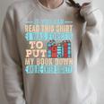 If You Can Read This I Was Forced To Put My Book Down Raglan Sleeve Sweatshirt Heather Forest