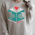 Read Your Heart Out Book Lover Reading Raglan Sleeve Sweatshirt Heather Forest