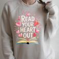 Read Your Heart Out Book Lovers Raglan Sleeve Sweatshirt Heather Forest