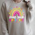 Read Your Heart Out Rainbow Teacher Reading Book Lover Men Women Girls Kids Raglan Sleeve Sweatshirt Heather Forest