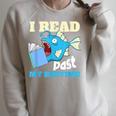 I Read Past My Bed Time Book Reading Anglerfish Librarian Raglan Sleeve Sweatshirt Heather Forest