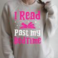 I Read Past My Bedtime Books Lover Bookworm Bookaholic Raglan Sleeve Sweatshirt Heather Forest