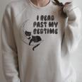 I Read Past My Bedtime Reading Cat Book Lover Raglan Sleeve Sweatshirt Heather Forest