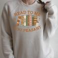 Read To Me You Peasant Book Lover Bookish Baby Raglan Sleeve Sweatshirt Heather Forest