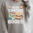 Read S'More Books Camping Reading Bookworm Book Lover Grunge Raglan Sleeve Sweatshirt Heather Forest
