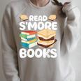 Read S'More Books Camping Reading Bookworm Book Lover Raglan Sleeve Sweatshirt Heather Forest