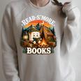 Read S'More Books Cute Campfire Reading Book Lovers Camping Raglan Sleeve Sweatshirt Heather Forest