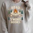 Read S'More Books Cute Campfire Reading Book Lovers Raglan Sleeve Sweatshirt Heather Forest
