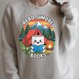 Read Smore Books Cute Marshmallow Camp Reading Library Kids Raglan Sleeve Sweatshirt Heather Forest