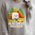 Read S'More Books Pun Camping Nature Lover Raglan Sleeve Sweatshirt Heather Forest