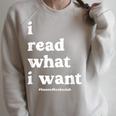 I Read What I Want Banned Books Club For Bibliophile Reading Raglan Sleeve Sweatshirt Heather Forest