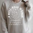 A Well Read Woman Book Lover Literary Quote Raglan Sleeve Sweatshirt Heather Forest