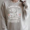 A Well Read Woman Is A Dangerous Creature Book Lover Raglan Sleeve Sweatshirt Heather Forest A Well Read Woman Is A Dangerous Creature Book Lover Raglan Sleeve Sweatshirt Heather Forest