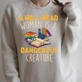 A Well Read Woman Is A Dangerous Creature Book Reader Raglan Sleeve Sweatshirt Heather Forest