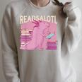 READALOTL Read A Lot AXOLOTL Reader Books Axolotls Meme Raglan Sleeve Sweatshirt Heather Forest
