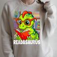 Readasaurus Reading Dinosaur Book Reader Bookworm Raglan Sleeve Sweatshirt Heather Forest Readasaurus Reading Dinosaur Book Reader Bookworm Raglan Sleeve Sweatshirt Heather Forest