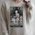 The Reader – Gothic Book Lover Dark Academia Premium Tri-Blend Raglan Sleeve Sweatshirt Heather Forest