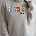 Reader I Am Bookworm Librarian I Heart Read Book Lover Raglan Sleeve Sweatshirt Heather Forest