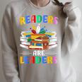 Readers Are Leaders Book Lover Reading Mom Premium Tri-Blend Raglan Sleeve Sweatshirt Heather Forest