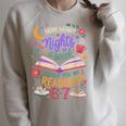 Reading 6 7 Meme Six Seven Cozy Book Lover Teacher Raglan Sleeve Sweatshirt Heather Forest