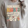 Reading 6 7 Six Seven Meme English Teacher Book Lover Raglan Sleeve Sweatshirt Heather Forest